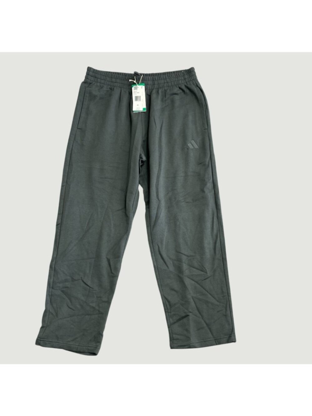Adidas Men's XL Fleece Lined Pants Gray Lightweight Cotton Blend H2002 - Picture 4 of 10